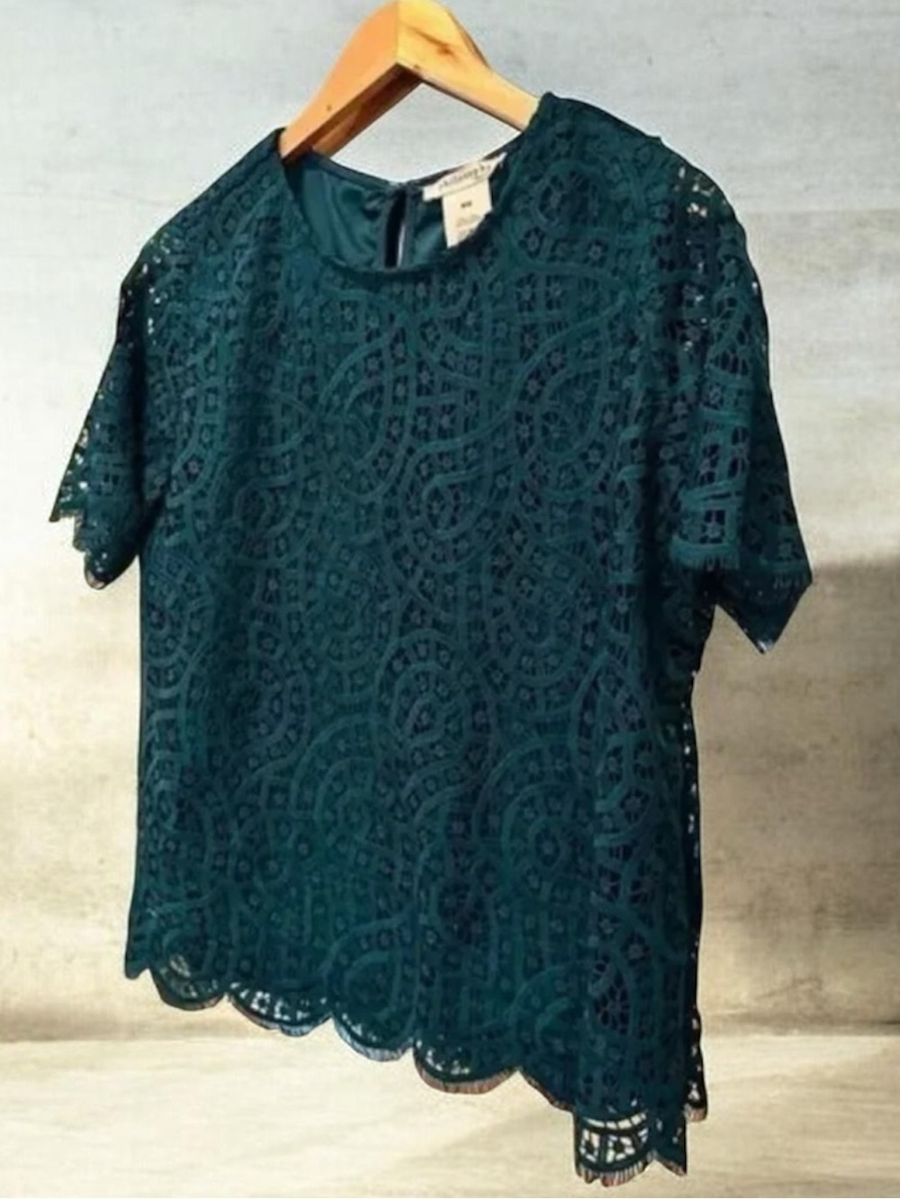 Philosophy Green Lace Blouse Medium